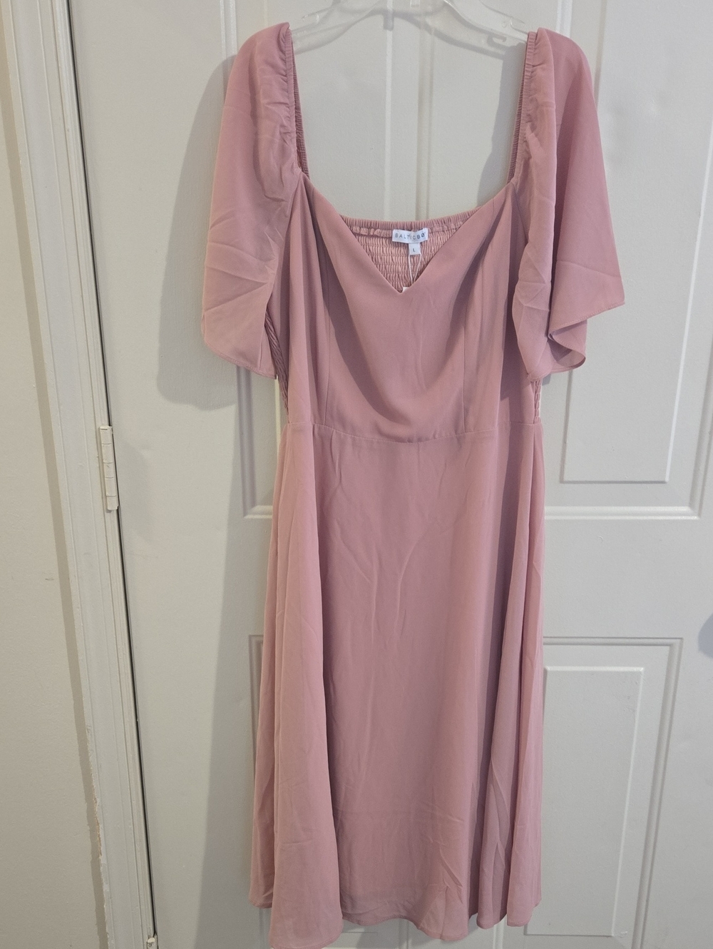 NWT Balti Born Colette Sweetheart Midi Dress Sweetheart Neckline Lined Smocked L